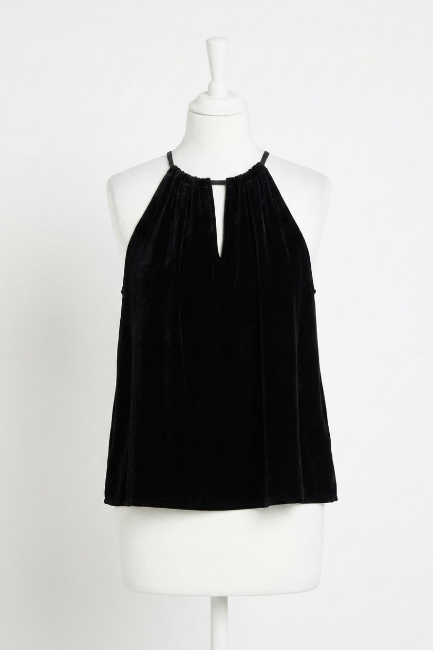 NEW VELVET BY GRAHAM & SPENCER aleah velvet top in black